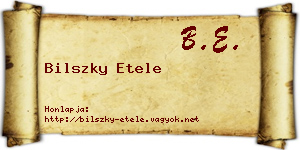 Bilszky Etele névjegykártya